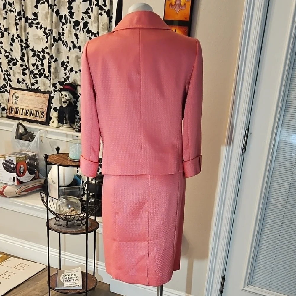 Tahari Vibrant Coral Dress Suit - Picture 6 of 6